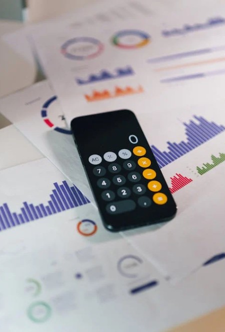 calculator and financial documents